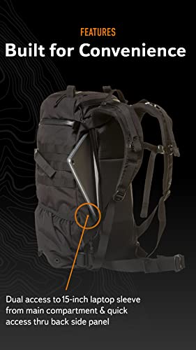 Mystery Ranch 2 Day Backpack – Tactical Daypack with Easy Access & Padded Computer Sleeve – Black, S/M
