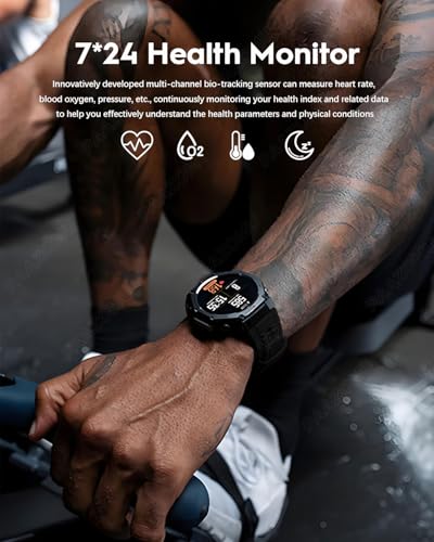 paazomu GPS Smartwatch – 50M Waterproof Outdoor Sports Watch with AMOLED Display, Heart Rate Monitor, 170+ Sports Modes, C...
