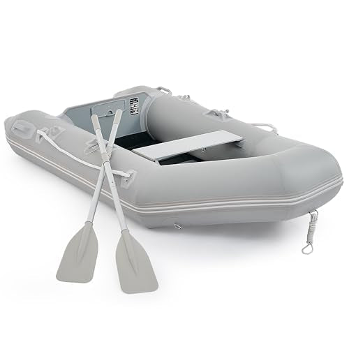 CO-Z 7.5ft Inflatable Dinghy Boat for 2 Adults, 660lb Capacity Heavy-Duty PVC Raft with Aluminum Floor & Oars, Motor Moun...