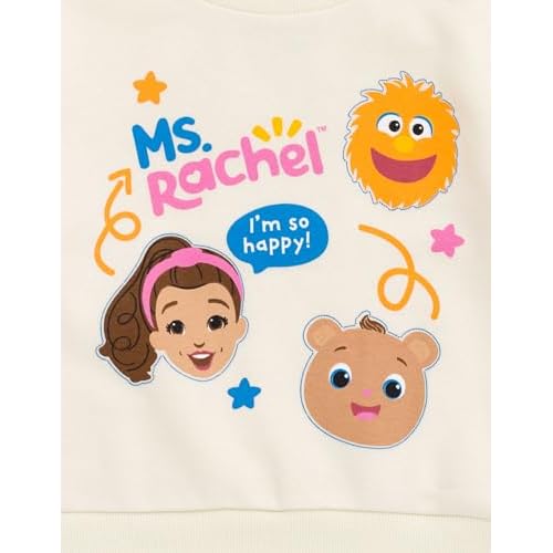 Ms. Rachel Animals Fleece Crossover Sweatshirt and Jogger Pants Outfit Set Infant to Toddler Sizes (12 Months - 5T)