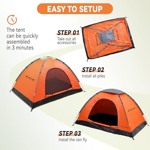 2 Person Camping Tent 4 Person Tents for Camping Windproof Tents for Camping Hiking Backpacking Traveling 2/3/4 Family Peo...