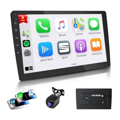 Haudio 9 Inch Double Din Android Car Stereo with Wireless Apple CarPlay & Android Auto - 2GB RAM 64GB ROM, IPS Touchscree...