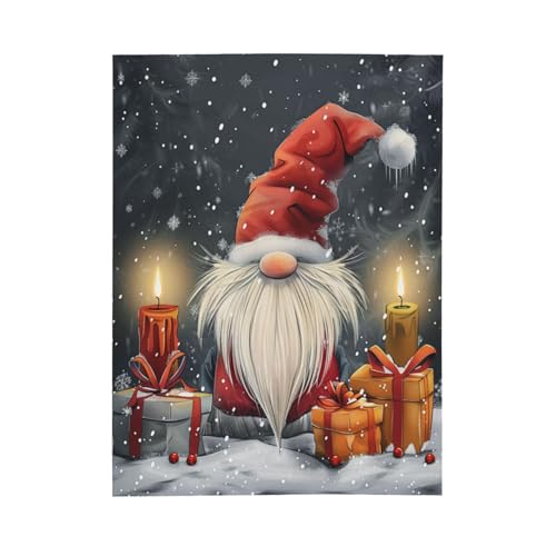 Gnome Gifts Christmas Throw Blankets， Soft Fleece Blanket 50"X40" Couch Cover for Bed Sofa Chair Camping Travel