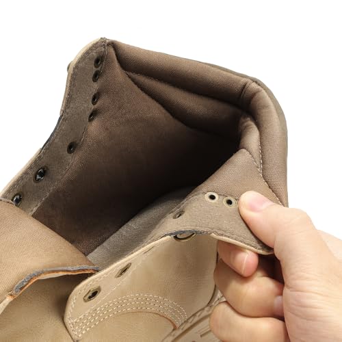 ANJOUFEMME Womens Comfy Outdoor Hiking Boots-Low heels Combat Ankle Boots for Women Non Slip Lace up Winter Shoes for Back...