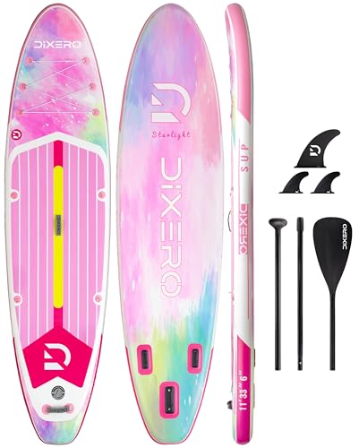 Dixero Inflatable Stand Up Paddle Board with SUP Accessories, Anti-Slip EVA Deck, 11'*33" Inflatable Paddle Boards for Adu...