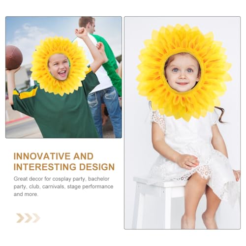 Vicasky Sunflower Head Cover for Kids Fun Sunflower Costume Accessory for Parties Festivals and Role Play Easy to Wear Per...
