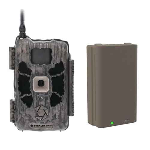Stealth Cam Deceptor NO GLO 80ft Detection & IR Range 40MP Photo 1440P HD Video Capture Hunting Cellular Trail Camera and FieldMax Lithium Rechargeable Battery Cartridge - Dual Network
