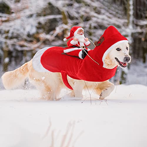 BWOGUE Santa Dog Costume Christmas Pet Clothes Santa Claus Riding Pet Cosplay Costumes Party Dressing up Dogs Cats Outfit ...