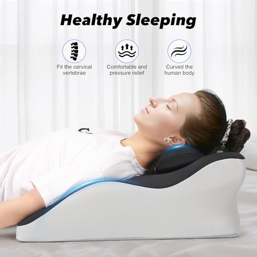 Aduken Reading Pillow for Bed,Adult Memory Foam Ergonomic Back Support Pillow for Bed Sitting Up Prone Pillow Face Down Sl...