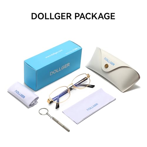 Dollger Rectangle Blue Light Blocking Glasses for Woman Men Small Y2K square Metal Frame Bluelight Computer Screen Gaming