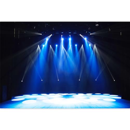 Leowefowa 5x3ft Vinyl Stage Concert Backdrop Spotlight Lights Night Club Photo Background Let's Glow Crazy Theme Party Dec...