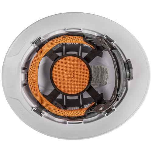 Klein Tools 60407 Hard Hat, Light, Vented Full Brim Style, Padded, Self-Wicking Odor-Resistant Sweatband, White