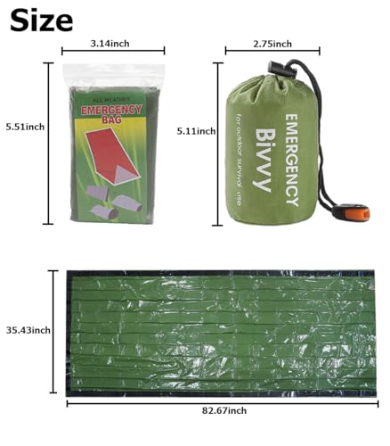 Sleeping Bags, 79''x35'' Dual-Sided Silver with Green Storage Pouch
