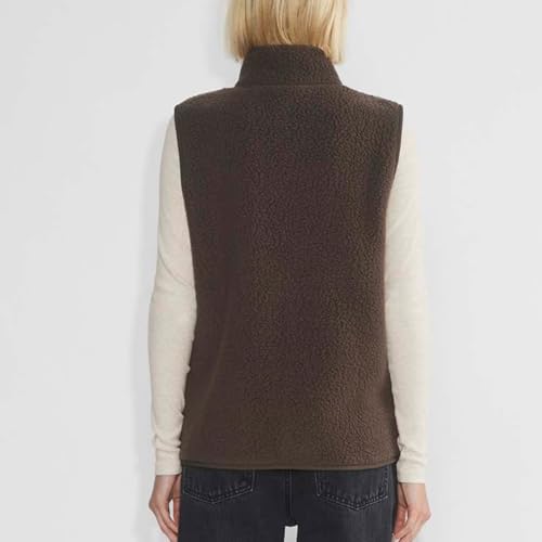 Hixiaohe Sherpa Fleece Vest for Women Trendy Warm Sleeveless Vests Jacket Lightweight Zip Coats with Pockets Fall Outerwear