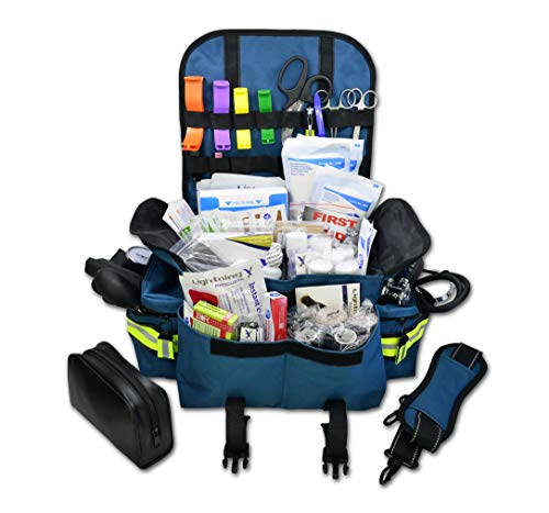 Lightning X Personalized First Responder EMT EMS Trauma Bag w/Stocked First Aid Fill Kit B & Custom Embroidered Name Patch...