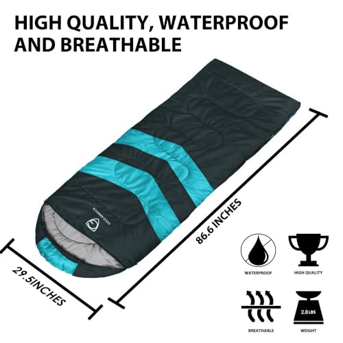 Gold Armour Sleeping Bags for Adults Cold Weather & Warm - Backpacking Camping Sleeping Bag for Kids 10-12, Girls, Boys - ...