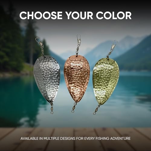 KOKOPROS Kokanee Salmon Dodger Jets 4-Inch 3-Pack & 9-Pack Sets - Copper, Silver & Gold Color Plated Metal - Highly Reflec...