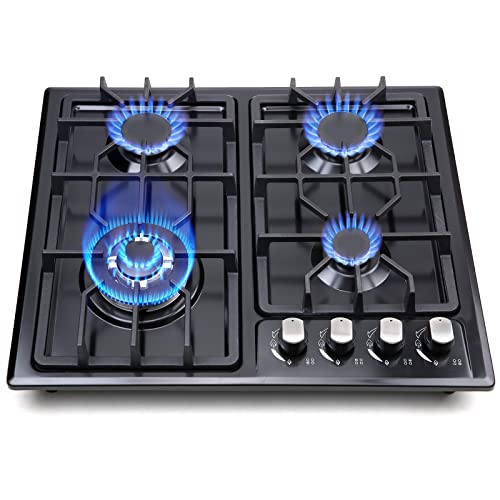 FORIMO Gas Cooktop 22Inch，Built in Gas Cooktop 4 Burners Stainless Steel Stove with NG/LPG Conversion Kit Thermocouple Pro...