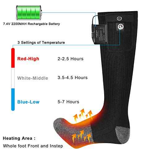 Heated Socks, APP Control Electric Heated Socks for Men Women, Rechargeable Battery Powered Warm Socks, Washable Thermal Socks Foot Warmer for Winter Hunting Skiing Hiking Camping