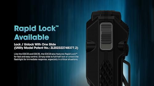 Nitecore EDC29 EDC Tactical Flashlight, 6500 Lumen USB-C Rechargeable Slim Flat Shape with Spotlight Floodlight Strobe Mod...