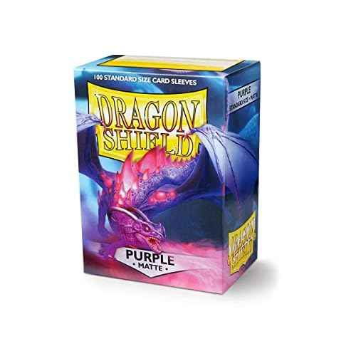 10 Packs Dragon Shield Matte Purple Standard Size 100 ct Card Sleeves Display Case