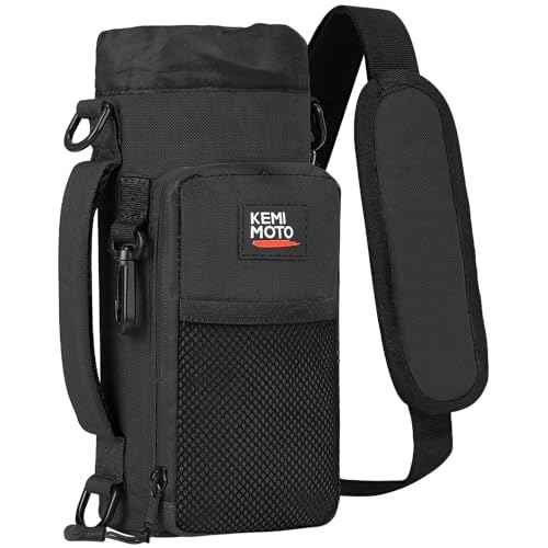 KEMIMOTO Water Bottle Holder Bag, Water Bottle Carrier with Adjustable Shoulder Strap, Water Bottle Pouch Holder for Hiking, Camping, Fishing, Compatible with YETI STANLEY SLM 32 oz, 40 oz, 64 oz