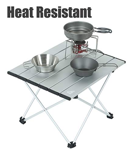 iClimb 1 Folding Table and 1 Anti-Sinking Large Feet Chair Bundle, Ultralight Compact for Single Person Outdoor Backpackin...