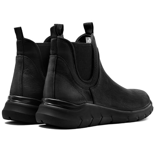 Arkbird Men's Wide Toe Box Oil-Waxed Leather Chelsea Boots for Daily Work Hiking Camping