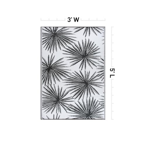 Rugshop Floral Tropical Reversible Crease-Free Waterproof Premium Recycled Plastic Outdoor Rugs for Patio,Backyard,RV,Dec...