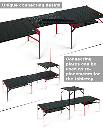 iClimb 1 Extendable Table and 1 Low Folding Chair Bundle, Ultralight Compact for Single Person Outdoor Backpacking Camping...