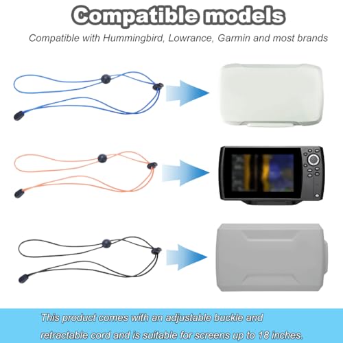 Fishing Graph Cover Straps- Adjustable Fish Finder Bungee for Travel, Secure & Protect up to 18 Inch Screens from Damage, ...