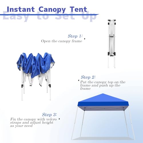 Oneofics Canopy Tent, 10X10 FT Pop Up Canopy Outdoor Instant Tent Slant Legs with Carrying Bag, Portable Gazebo Shelter fo...
