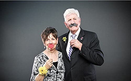 Party Props for Photo Booth Birthday Wedding Kids Adult Prom 58 Pcs, Rowae DIY Funny Costumes with Mustache on a Stick, Ha...