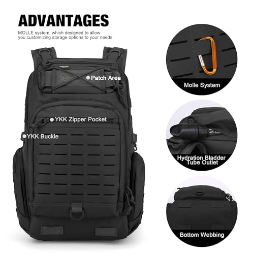 Mardingtop 30L Molle Military Backpack, Tactical Backpack for Men, Cordura Backpack for Hiking,Camping,Trekking