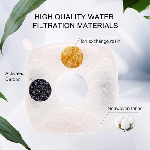 Cylomert 16Pcs Pet Fountain Filters Replacement, Compatible with 95Oz/2.8L Dog & Cat Water Fountain, 8 Carbon + 8 Sponge F...