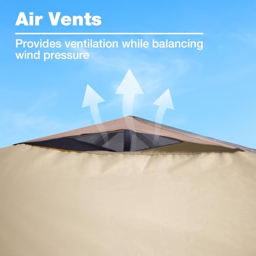 Canopy Replacement Top Cover with Air Vents for 12x12 Pop up Canopy Tent, Fit for 12x12 Pop up Gazebo, Waterproof & Anti-U...
