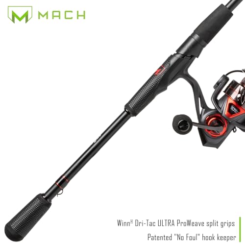 Lew's MACH Jacked Spinning Reel and Fishing Rod Combo, HM50 Graphite Rod, 6.2:1 Gear Ratio, Right/Left Retrieve, Charcoal/...