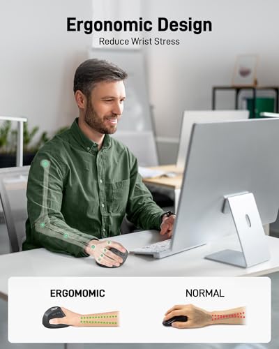 acer Ergonomic Mouse Wireless, Adjustable DPI Vertical Mouse 1000/1200/1600 with 6 Buttons, Rechargeable Ergo Mice with 2....