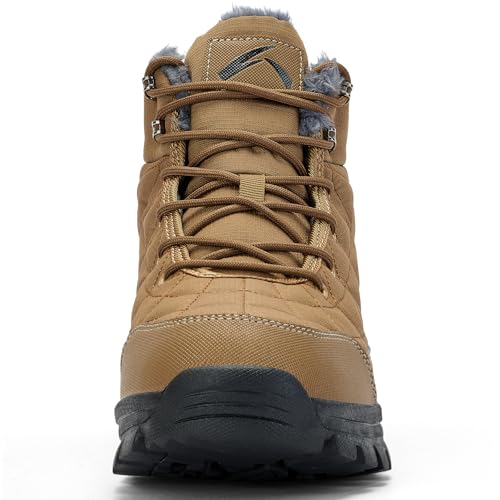 UPSOLO Men's Snow Winter Boots Lightweight Waterproof Fur Lined Anti-slip Cold Weather Shoes