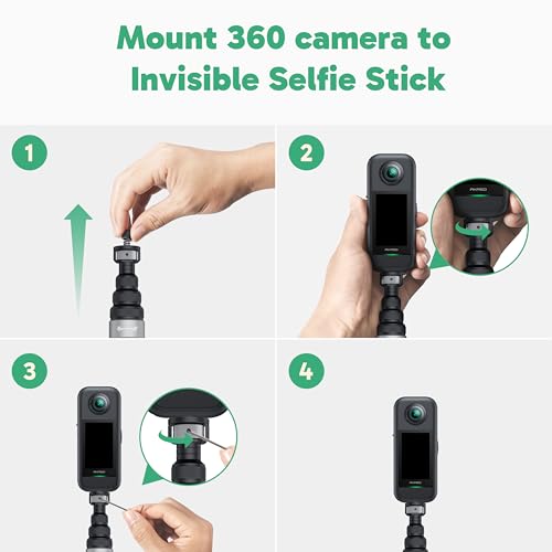 AKASO 118"/3m Invisible Selfie Stick - Carbon Fiber Extension Pole for Insta360 X5/X4/X3, DJI Osmo 360, GoPro Hero 13/12/1...
