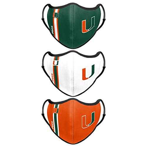 Miami Hurricanes NCAA Face 3 Pack Face Cover