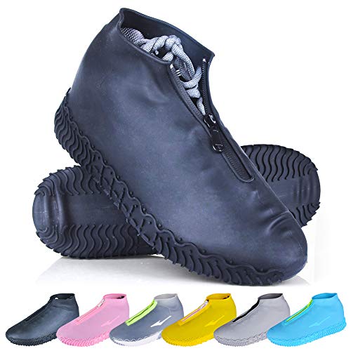 ydfagak Shoe Covers Waterproof Reusable Foldable Not-Slip Rain Shoe Covers with Zipper,Shoe Protectors Overshoes Rain Galo...