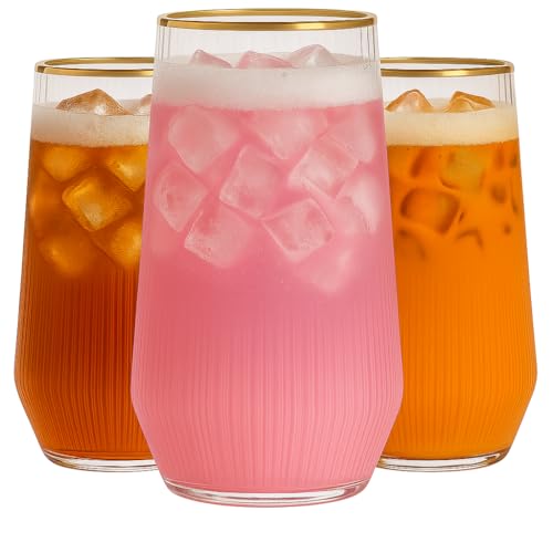48 Pack Ribbed Ripple Stemless Toasting Glasses, Origami Durable 9 Oz BPA-Free Disposable Plastic Champagne Flutes for Wed...