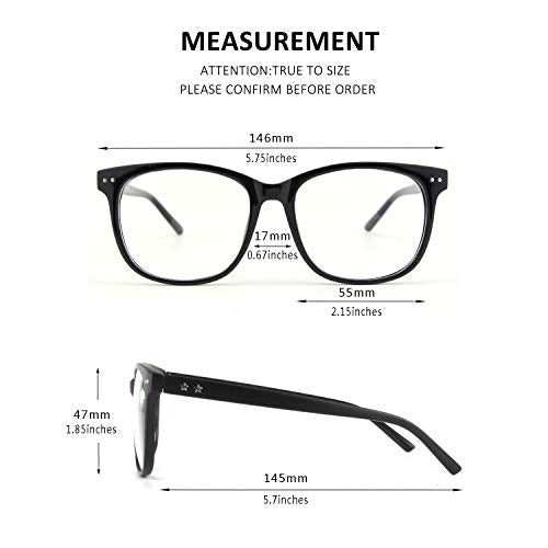 GQUEEN Fake Non Prescription Glasses Clear Lens for Women Men Oversized Frame UV400 Protection, 201581