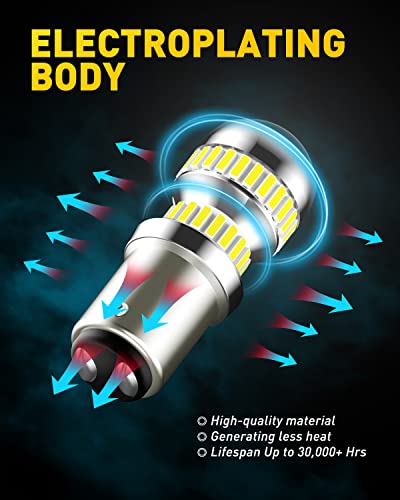 AUXITO 1157 LED Bulb White, 400% Super Bright 2057 2357 7528 BAY15D LED Light Bulbs for Backup Reverse Signal Blinker Tail...