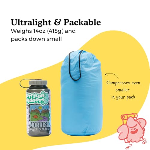 Mighty Mo 20° Down Kids Sleeping Bag (Ages 3-5). The Warmest, Lightest Camping Sleeping Bag for Kids Ages 3-5.