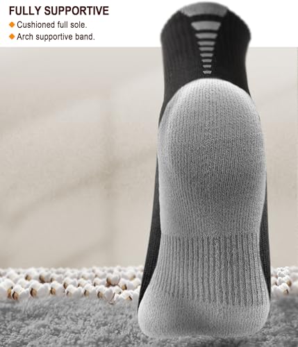 Men Socks,Athletic Running Socks Compression Wicking For Men Sports Hiking Fishing Cushioned Sole Arch Support