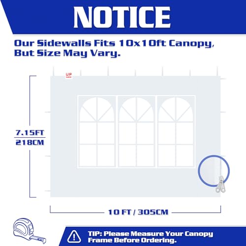 FANPAT 2Pcs Instant Canopy Sidewalls 10x10 with Church Window for Pop Up Canopy, White – Suitable for Outdoor Weddings, Pi...