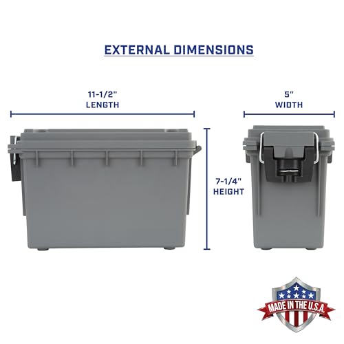 Sheffield 12628 Ammo Storage Box, Stackable .30 Cal Field Boxes, Water and Dust Resistant, Lockable Storage Box with Handl...