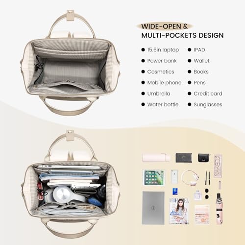 LOVEVOOK Laptop Backpack for Women,15.6 Inch Work Teacher Nurse Bag,Business Computer Backpack Purse with USB Port,Stylish...